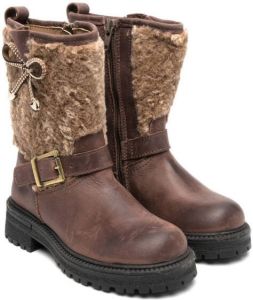 Monnalisa Laarzen met strikdetail Bruin
