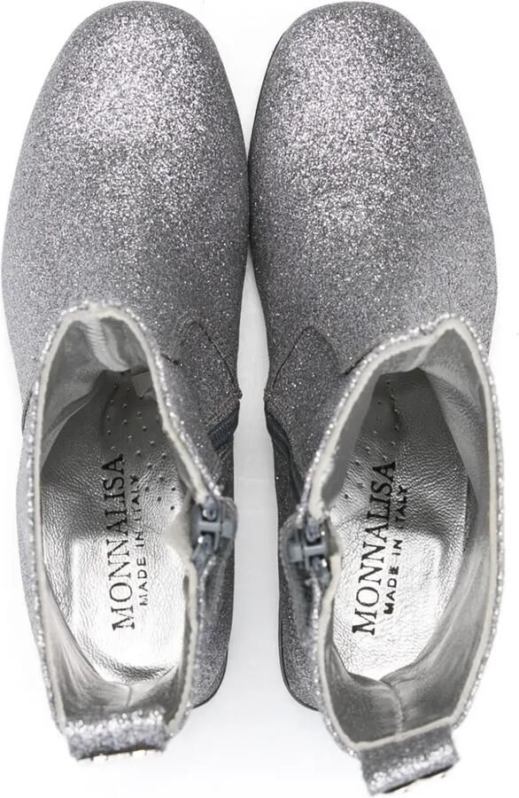 Monnalisa 50mm enkellaarzen met glitter Zilver - Foto 3