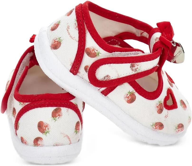 Monnalisa Ballerina's met aardbeienprint en uitgesneden hart Wit - Foto 3