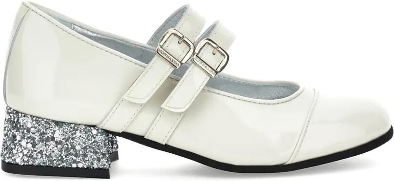 Monnalisa Ballerina's met dubbele bandjes en glitterhak Beige