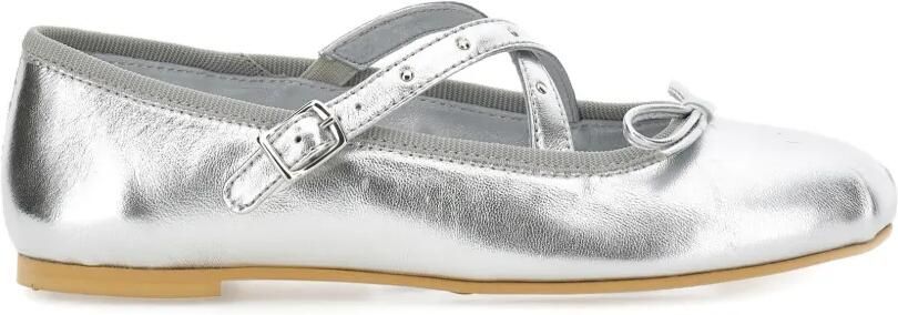 Monnalisa Ballerina's met gekruiste bandjes en strikdetail Zilver