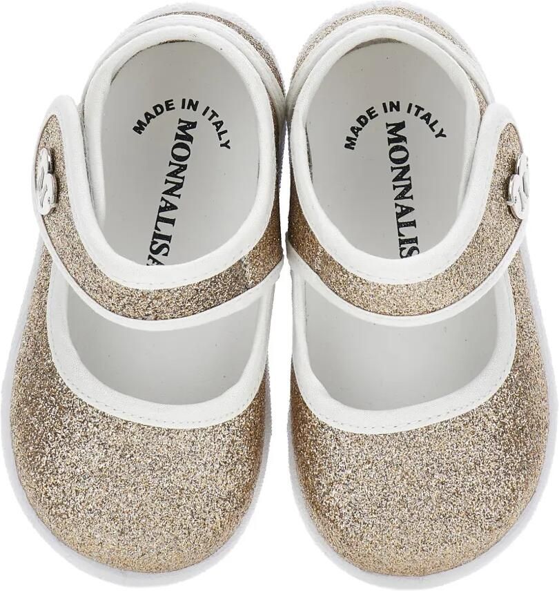 Monnalisa Ballerina's met glitter en hartapplicatie Goud - Foto 3