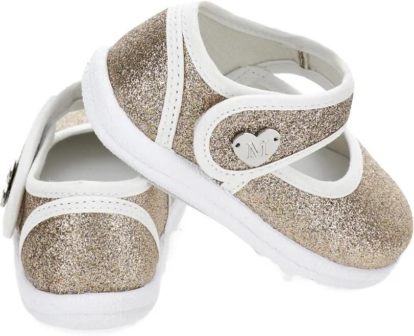 Monnalisa Ballerina's met glitter en hartapplicatie Goud - Foto 2