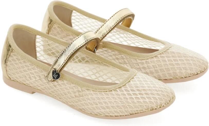 Monnalisa Ballerina's met hartbedel en bandje Beige