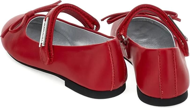 Monnalisa Ballerina's met klittenband en strik Rood - Foto 3