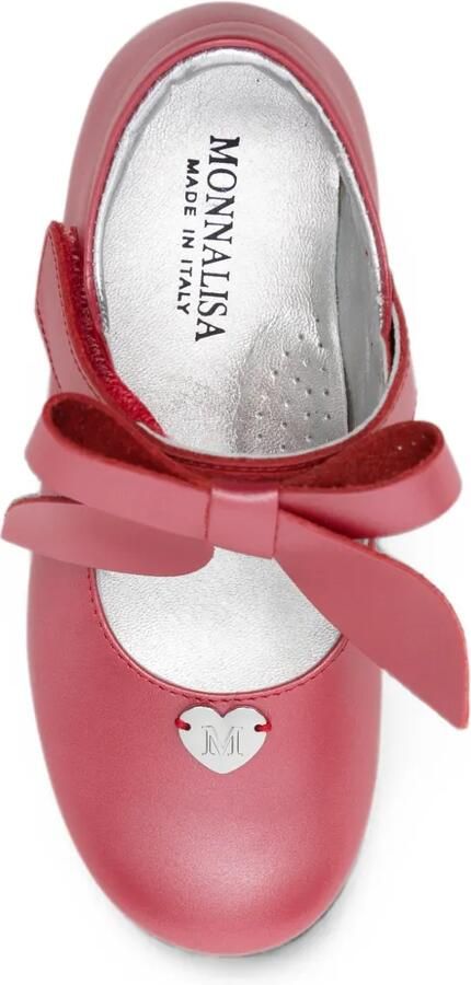 Monnalisa Ballerina's met klittenband en strikdetail Rood - Foto 2