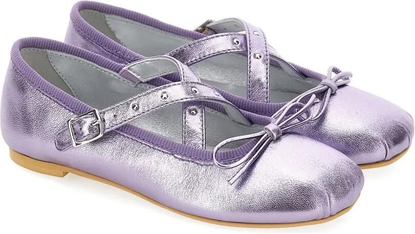 Monnalisa Ballerina's met strikdetail en metallic effect Paars