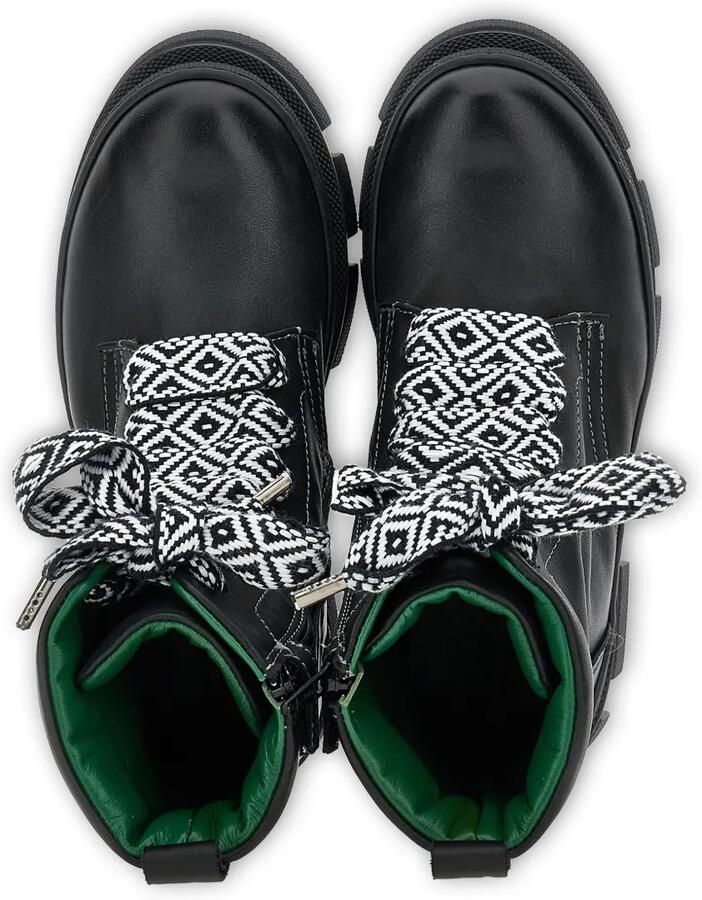 Monnalisa Combat boots met veters Zwart - Foto 3