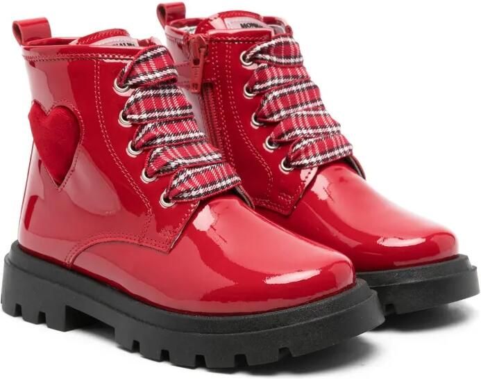 Monnalisa Enkellaarzen met hartpatch Rood