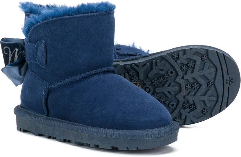 Monnalisa Enkellaarzen met strik Blauw - Foto 3