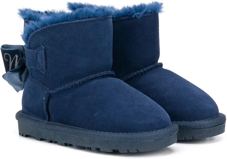 Monnalisa Enkellaarzen met strik Blauw