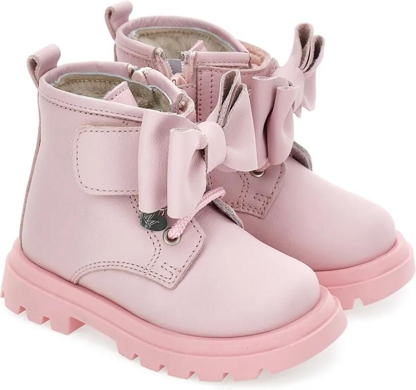 Monnalisa Enkellaarzen met strikdetail Roze