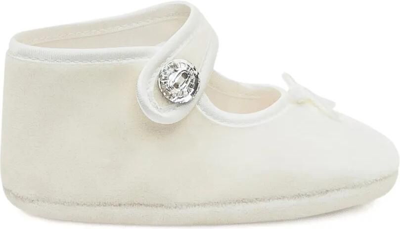 Monnalisa Fluwelen babyschoentjes Wit