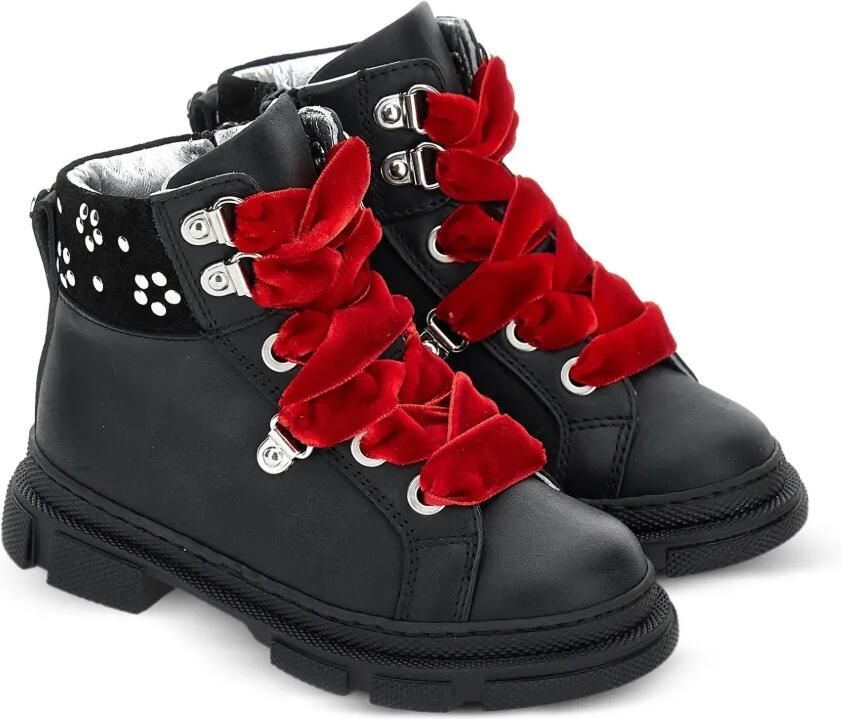 Monnalisa Fluwelen laarzen met studs Zwart