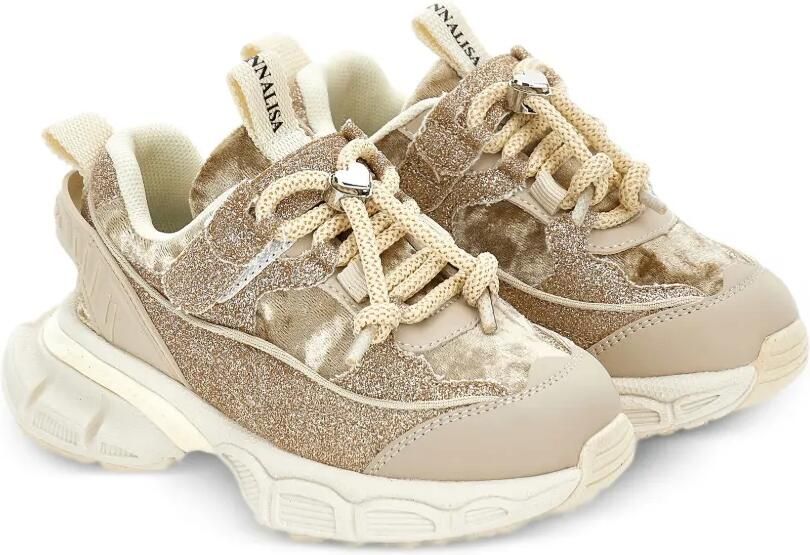 Monnalisa Glitter sneakers Beige