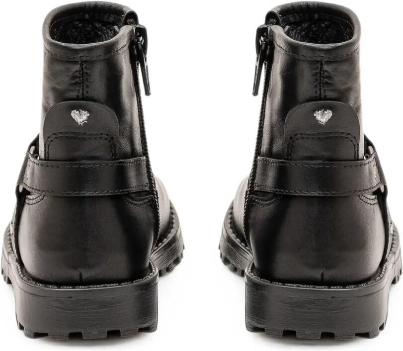 Monnalisa Heart laarzen met geborduurd hart en logoband Zwart - Foto 2