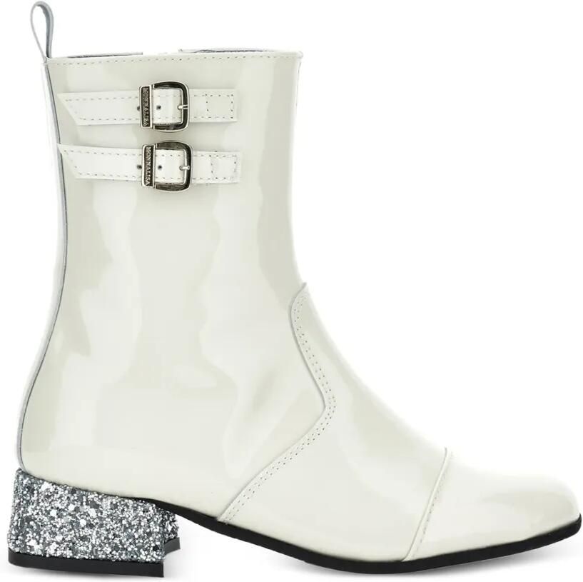 Monnalisa Laarzen met glitterhak en gespbandje Beige