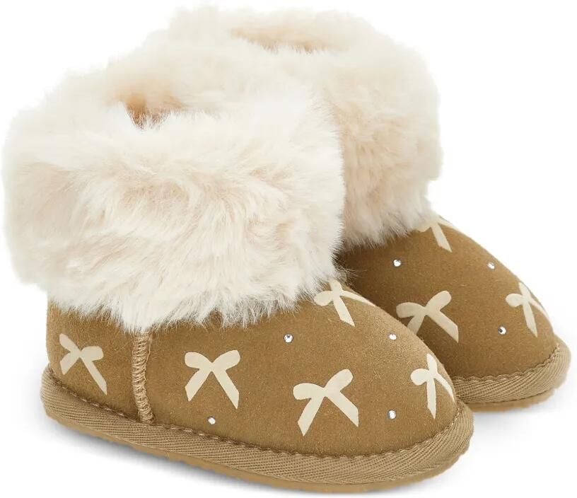Monnalisa Laarzen met strik en voering Beige