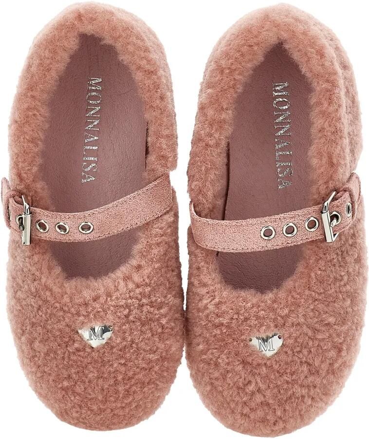 Monnalisa Lammy ballerina's met gespsluiting Roze - Foto 2