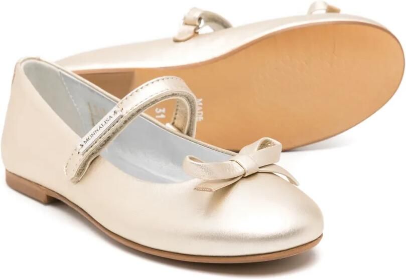 Monnalisa Leren ballerina's Goud
