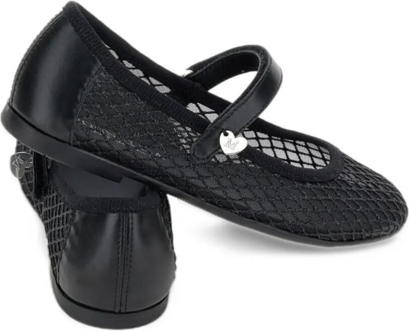 Monnalisa mesh heart-charm ballet flats Zwart - Foto 2