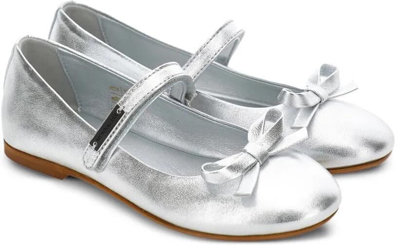 Monnalisa Metallic leren ballerina's Zilver