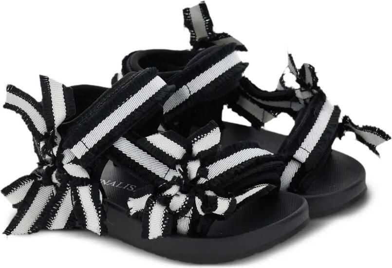 Monnalisa Ribbon gestreepte sandalen Zwart