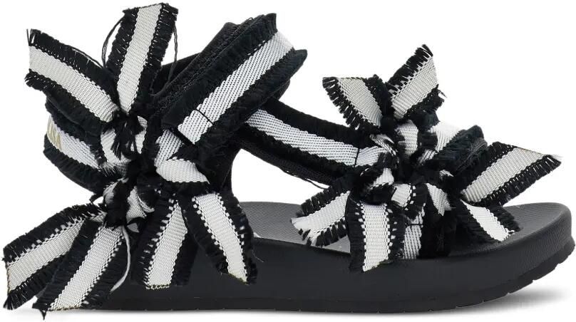 Monnalisa Ribbon gestreepte sandalen Zwart - Foto 4