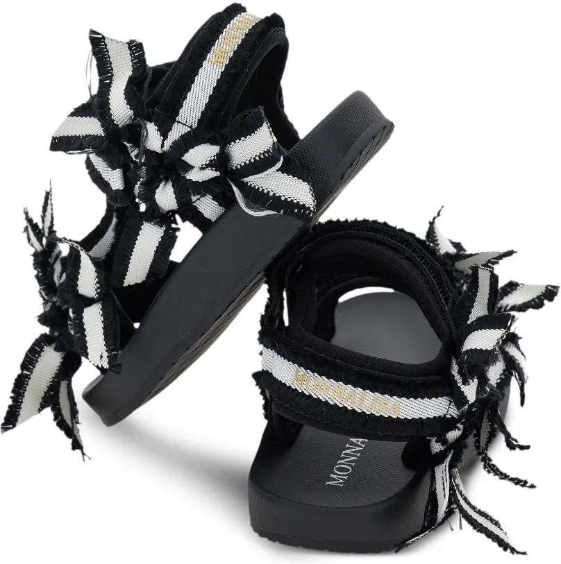 Monnalisa Ribbon gestreepte sandalen Zwart - Foto 2