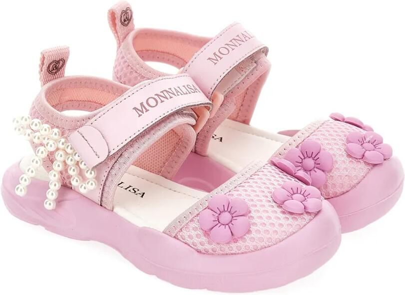 Monnalisa Sandalen met bloemparel Roze