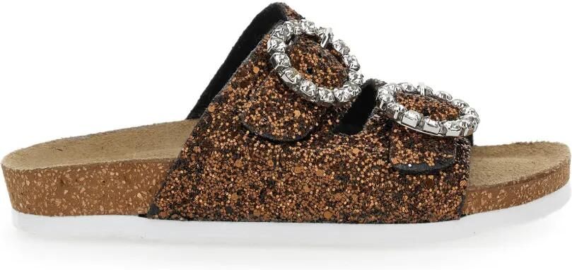 Monnalisa Sandalen met glitter gesp Bruin - Foto 4