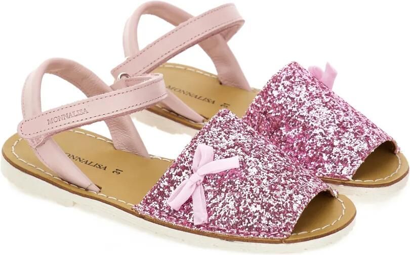 Monnalisa Sandalen met glitter strik Roze