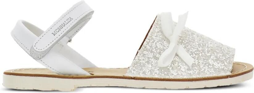 Monnalisa Sandalen met glitter strik Wit