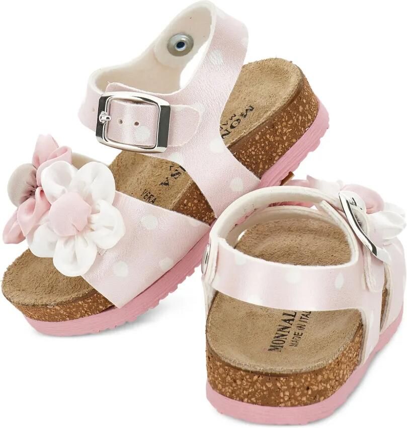 Monnalisa Sandalen met stippen en bloemprint Roze - Foto 2