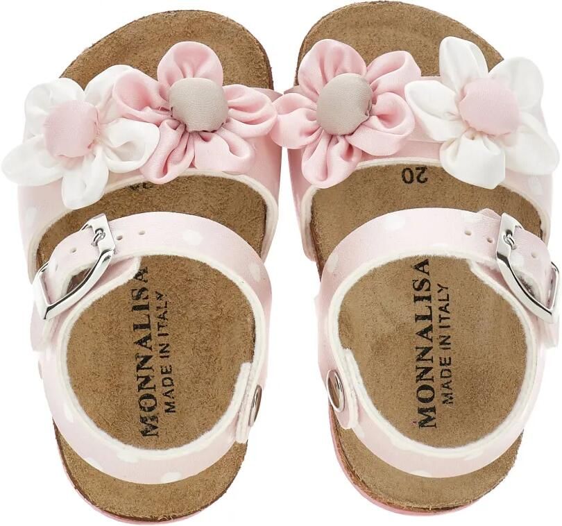 Monnalisa Sandalen met stippen en bloemprint Roze - Foto 3