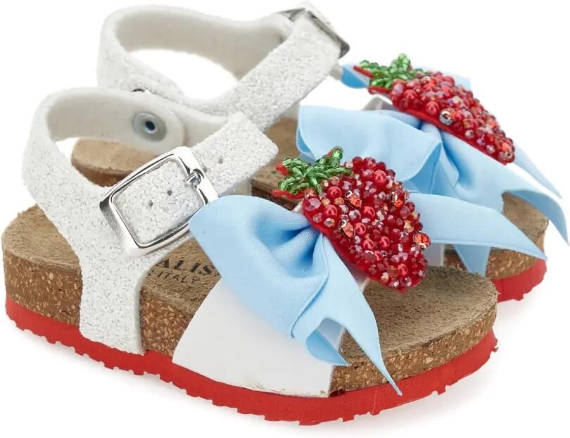 Monnalisa Sandalen met strik met kralen Wit - Foto 1