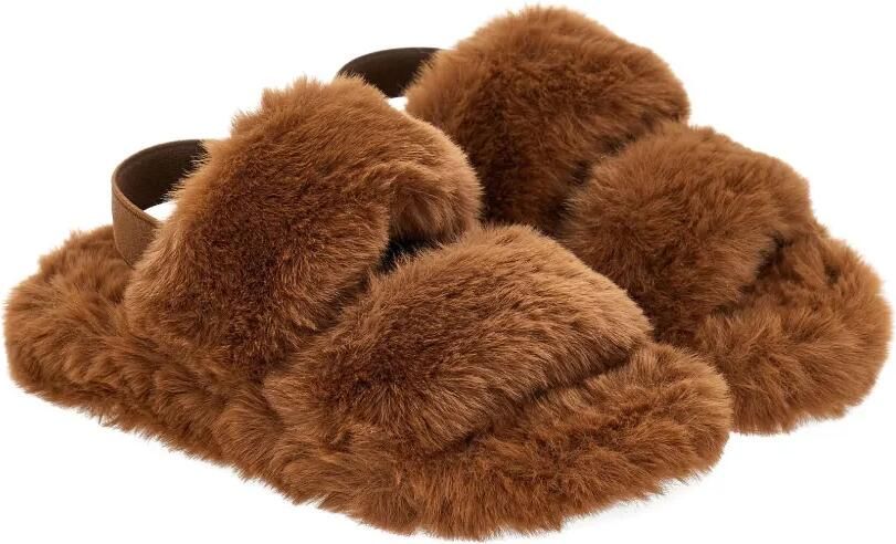 Monnalisa Sandalen van imitatiebont Bruin