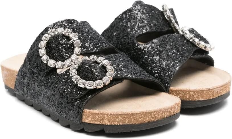 Monnalisa Sandalen verfraaid met glitter Zwart