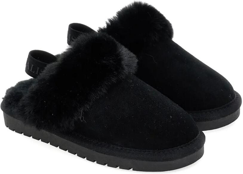 Monnalisa Slippers met afwerking van imitatiebont Zwart