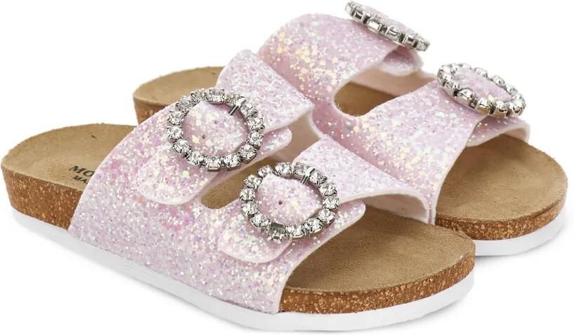 Monnalisa Slippers met glitter gesp Roze