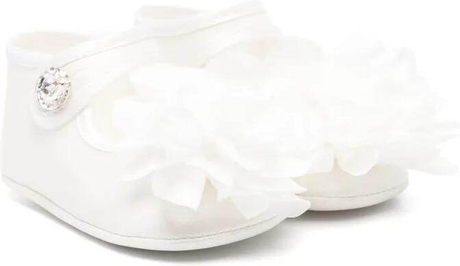 Monnalisa Slofjes met bloemapplicatie Wit