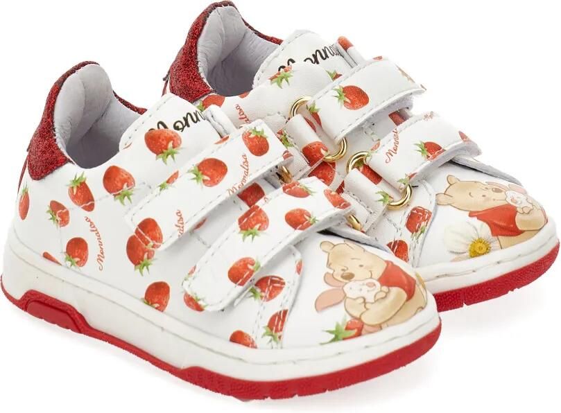 Monnalisa Sneakers met aardbeiprint en glitters Wit