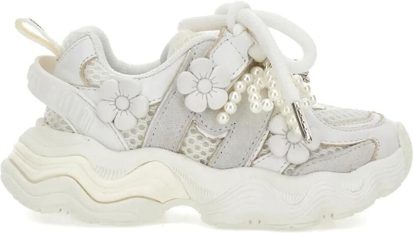 Monnalisa Sneakers met bloe parel Wit - Foto 4