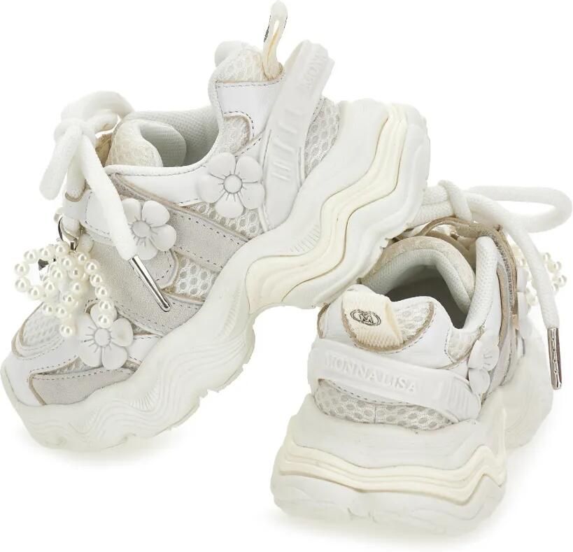 Monnalisa Sneakers met bloe parel Wit - Foto 2