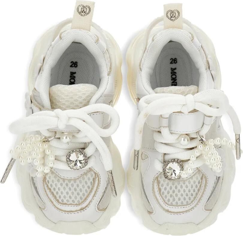 Monnalisa Sneakers met bloe parel Wit - Foto 3
