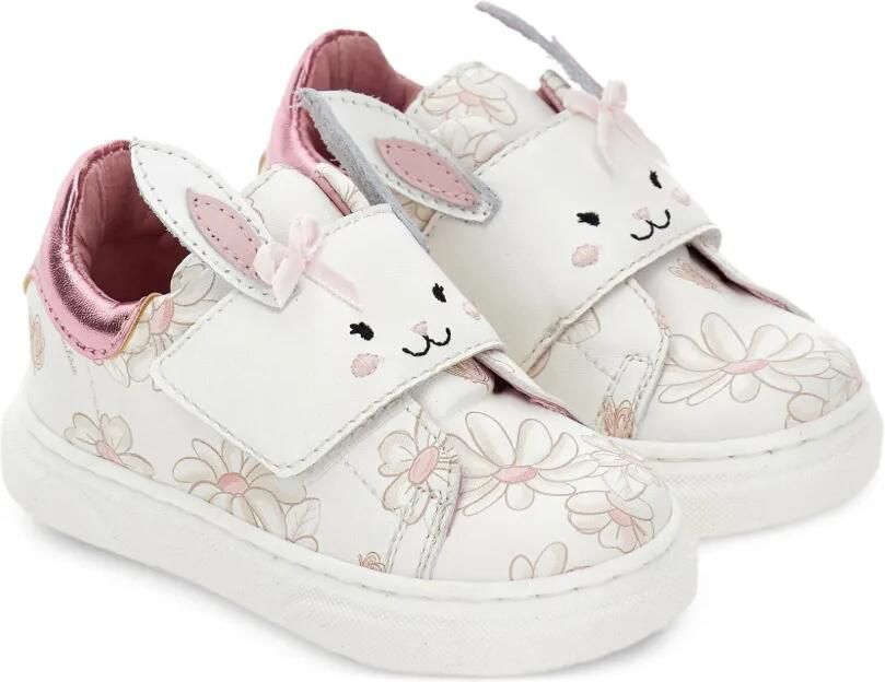 Monnalisa Sneakers met bloe print Wit