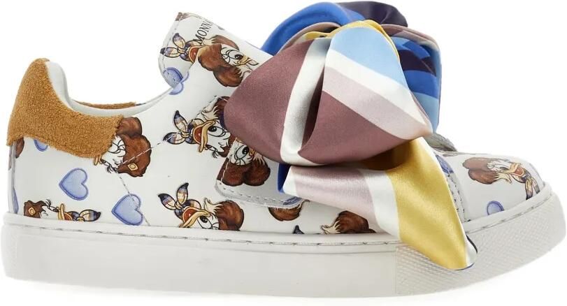 Monnalisa Sneakers met strikdetail en print Wit