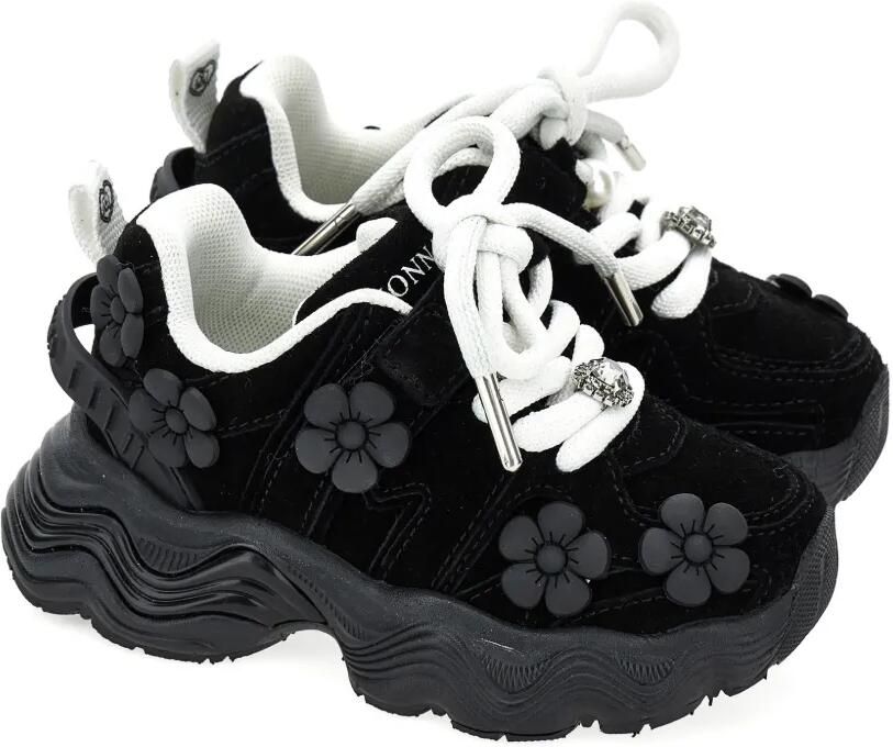 Monnalisa Sneakers verfraaid met bloe en imitatieparel Zwart - Foto 4