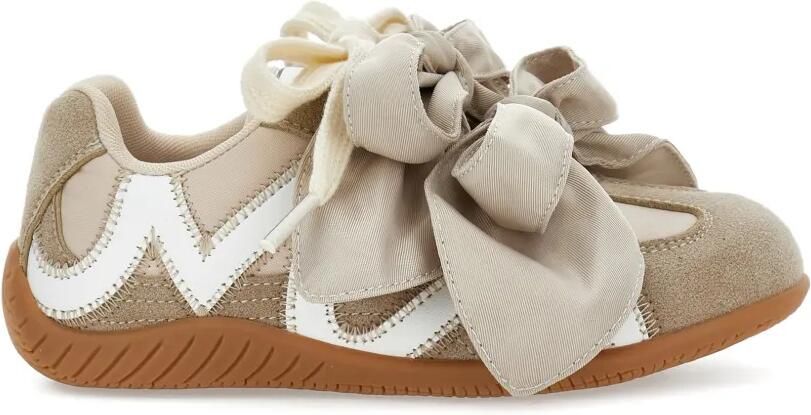 Monnalisa Sneakers verfraaid met strik Beige