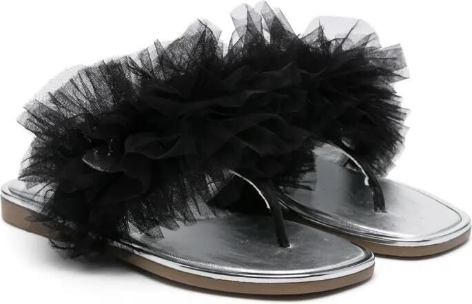 Monnalisa Teenslippers met ruches Zwart